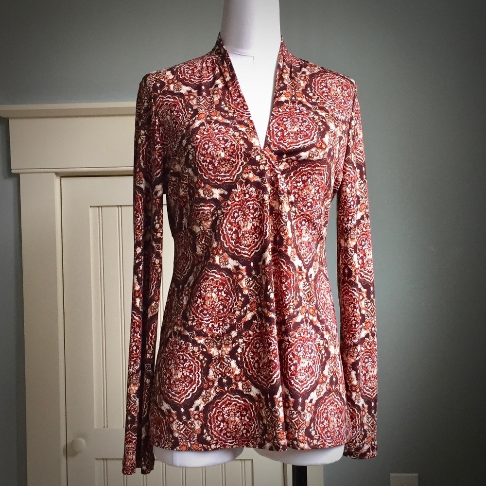 INC Long Sleeve Medallion Print Tunic